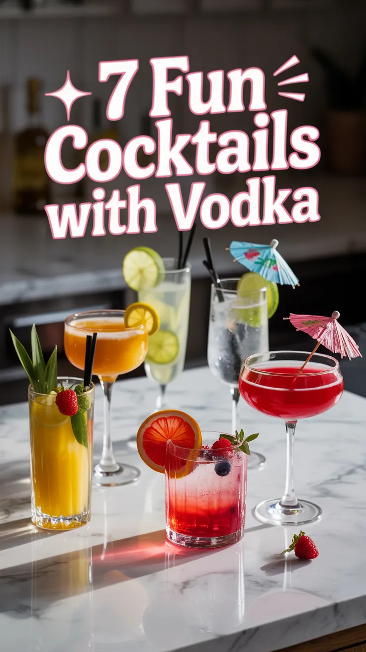 These 7 fun vodka cocktails are sweet, colorful, and super easy to make! Perfect for parties, girls’ night, or just when you want a drink that tastes as good as it looks. 🍸✨ #VodkaDrinks #EasyCocktails #FunDrinks