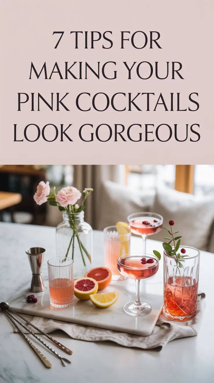 Want your pink drinks to be totally Pinterest-worthy? These 7 easy styling tips will make your cocktails look every bit as good as they taste. 💗✨ #CocktailTips #DrinkStyling #PrettyDrinks
