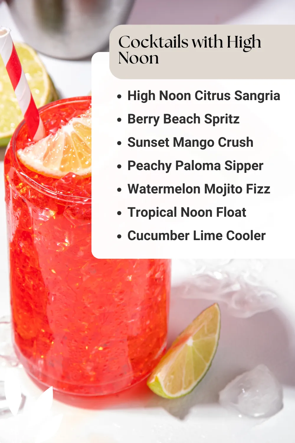 Cocktails with High Noon From tropical floats to citrusy spritzes, these High Noon cocktails are light, refreshing, and super easy to make. Just pop, pour, and party! 🍒💛 #SeltzerCocktails #HighNoonMixes #EasyCocktailRecipes