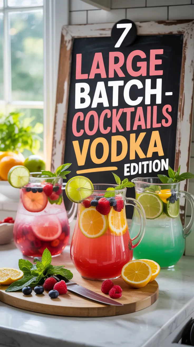 Hosting a party? These Large Batch Cocktails – Vodka Edition are made to serve a crowd—easy, refreshing, and totally stress-free! 🍋✨ #VodkaCocktails #PitcherDrinks #PartyRecipes