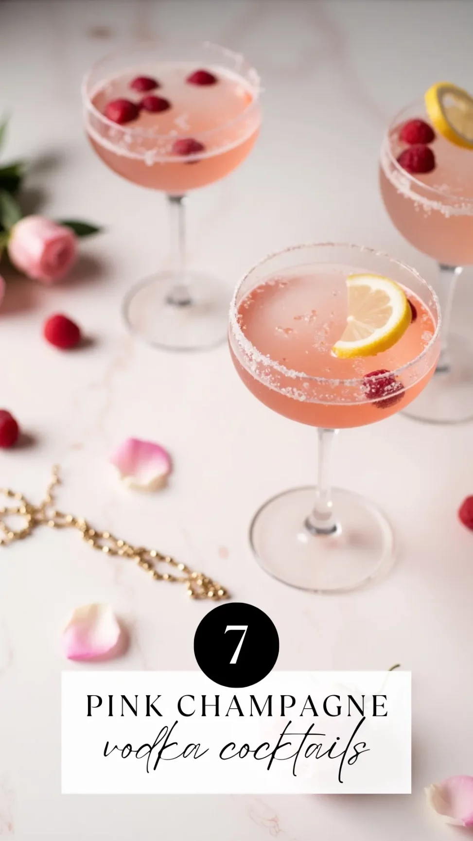 These Pink Champagne Cocktails are perfect for parties, showers, or any moment that needs a little sparkle. Vodka adds a kick, and each recipe is as gorgeous as it is easy to mix! 🥂💖 #PinkChampagneCocktails #SparklingDrinks #VodkaCocktails