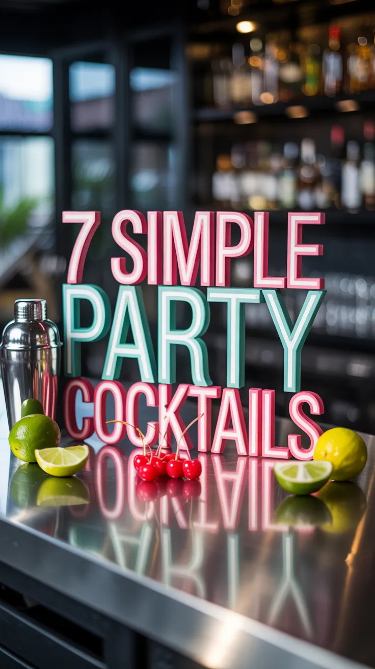 Keep it easy and delicious with 7 Simple Party Cocktails your guests will love—no fancy ingredients or mixology skills required. 🥂🍋 #EasyDrinks #CocktailRecipes #SimplePartyCocktails