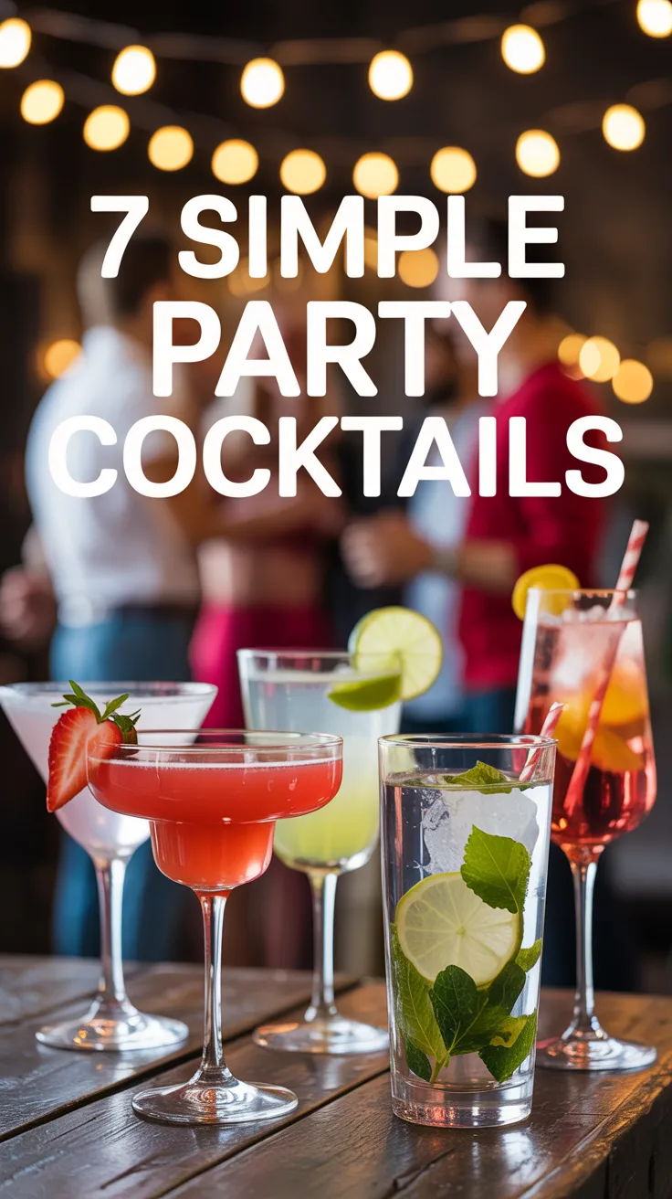These Simple Party Cocktails are crowd-pleasers with minimal effort—only a few ingredients needed for each one! 🍹✨ #CocktailIdeas #EntertainingMadeEasy #SimplePartyCocktails