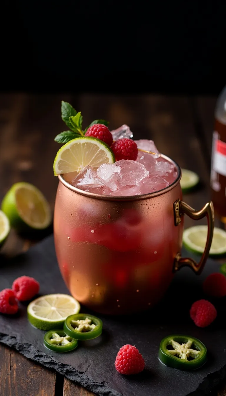 This twist on a classic Moscow Mule dials up the flavor with raspberry and a little chili heat. The Spicy Raspberry Mule is fizzy, zingy, and perfect for those who like their cocktails with a kick.