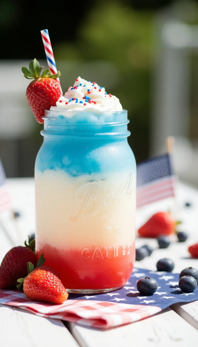 This layered frozen cocktail is the definition of red, white, and blue fun. The Stars & Stripes Slushie uses vodka and fruity flavors blended in patriotic colors—perfect for cooling down on a hot July day with style.
