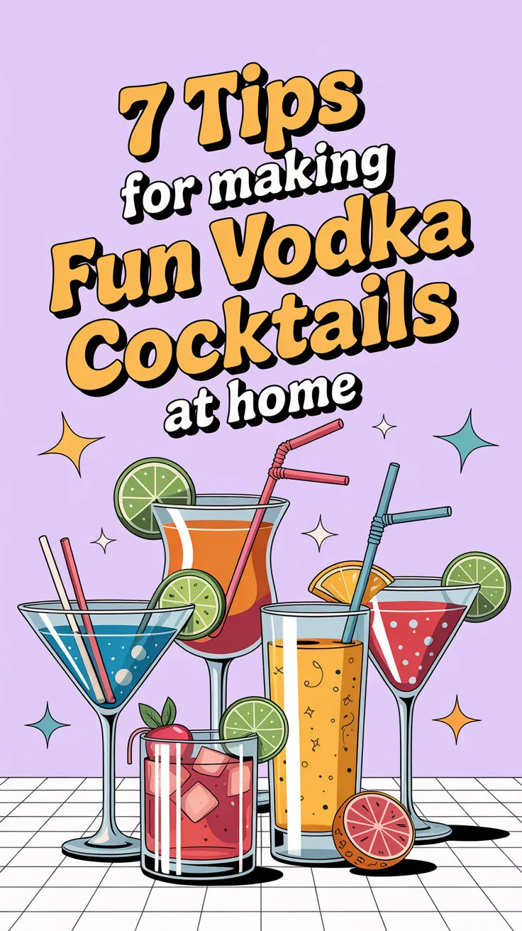 Shake up your next night in with these 7 simple tips for making fun vodka cocktails at home—think flavored vodka, cute garnishes, and no-fuss mixing! 🍋💃 #HomeCocktails #VodkaTips #CocktailHacks