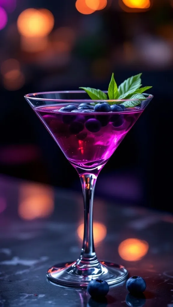 The Blueberry Basil Martini is a refreshing twist on a classic drink. Its vibrant color and unique flavor combination make it a standout choice for any gathering. With the sweetness of blueberries and the hint of basil, this cocktail is sure to impress your guests.
