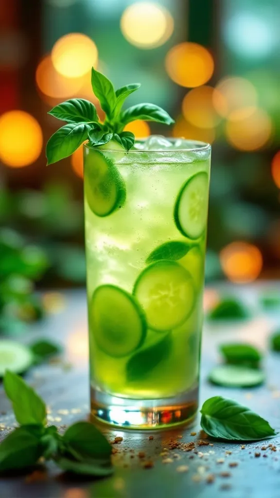 🥒 Cucumber Basil Gimlet 🌱
Cool, crisp, and oh-so-refreshing! This Cucumber Basil Gimlet is the ultimate green cocktail for when you want something light and herbaceous.