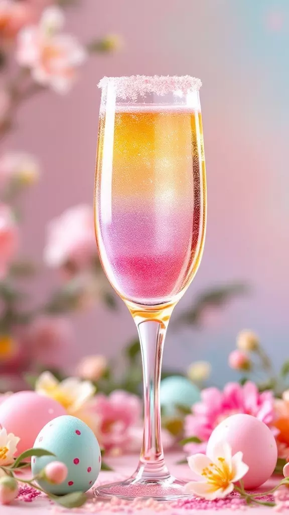 The Easter Egg Mimosa is a fun twist on the classic brunch drink. With its vibrant colors and a touch of sweetness from a sugared rim, this cocktail brings the festive spirit to your table. Serve it alongside your favorite brunch dishes for a cheerful celebration!