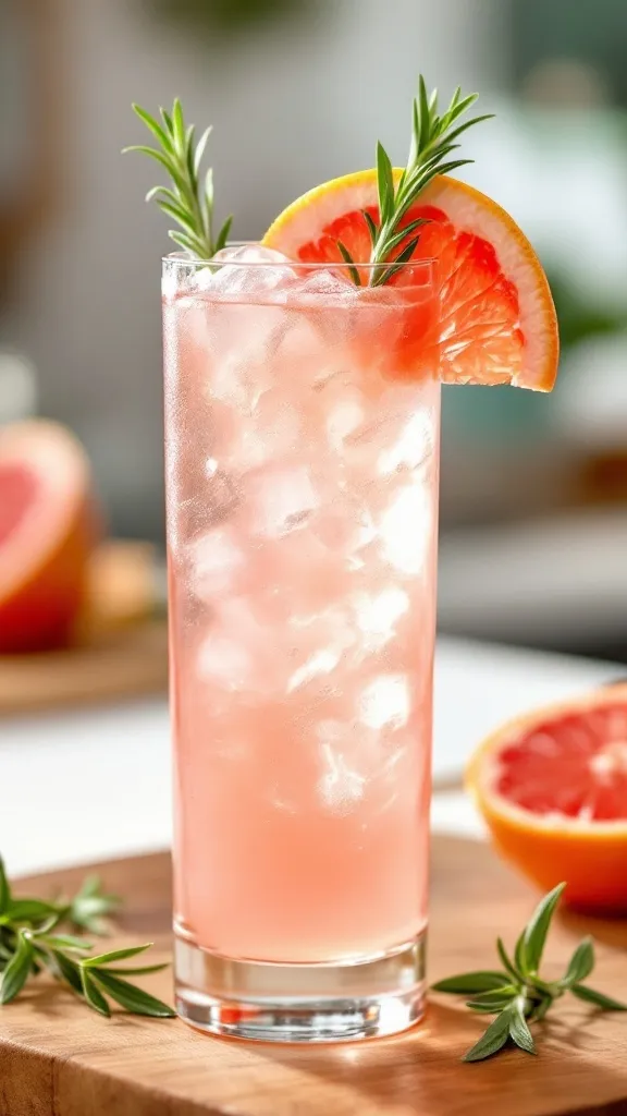 The Grapefruit Pink Gin Collins is a refreshing twist on the classic cocktail. It combines the zesty flavor of grapefruit with the smoothness of pink gin, making it perfect for sunny afternoons. Garnish it with a slice of grapefruit and a sprig of rosemary for an extra pop of color and flavor!
