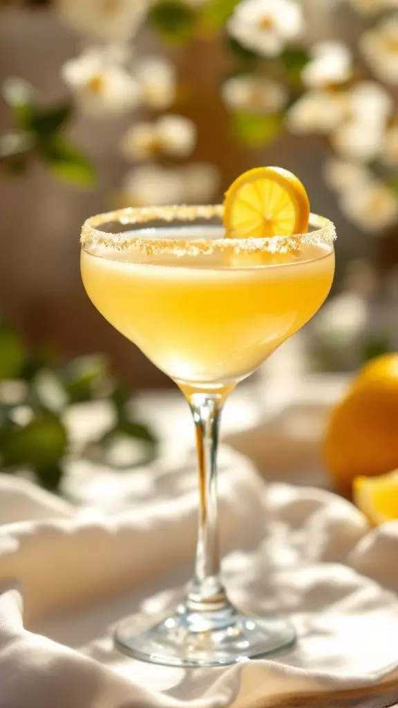 The Honey Lemon Drop is a delightful spring cocktail that perfectly balances sweet and tart flavors. This refreshing drink combines smooth vodka with zesty lemon and a touch of honey, making it ideal for sipping on the patio. Garnished with a lemon wheel and a sugared rim, it's not only tasty but also a beautiful addition to your spring gatherings.