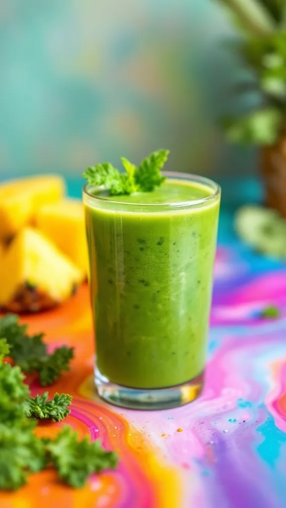 🍍 Kale and Pineapple Smoothie Cocktail 🥬
A smoothie and a cocktail? Now that’s balance. This Kale and Pineapple Smoothie Cocktail is packed with tropical flavors and just enough leafy greens to make you feel extra virtuous while sipping!