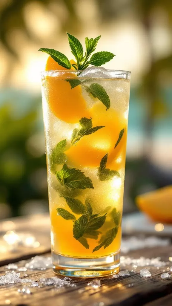 A tropical upgrade to the classic mojito! Fresh mango, zesty lime, and cool mint take this rum cocktail to the next level. Sweet, citrusy, and downright addictive. 🍹

