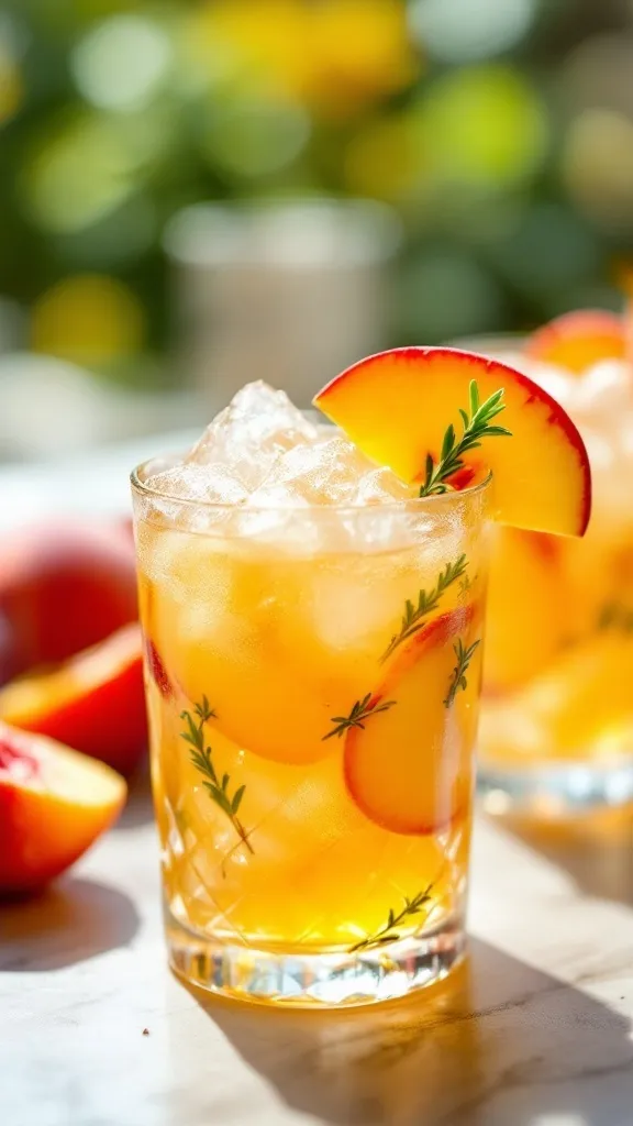 Peach Thyme Vodka Smash is a refreshing twist on the classic smash cocktail. Juicy peaches pair perfectly with fragrant thyme, making each sip a delight. It's a great choice for any warm day spent outdoors.

