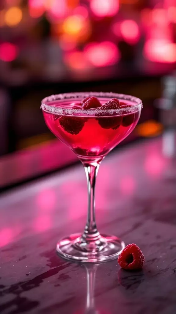 The Raspberry Lemonade Martini is a delightful mix of sweet and tangy flavors. It’s perfect for a summer night or a fun gathering with friends. Garnished with fresh raspberries, this drink is as pretty as it is tasty!