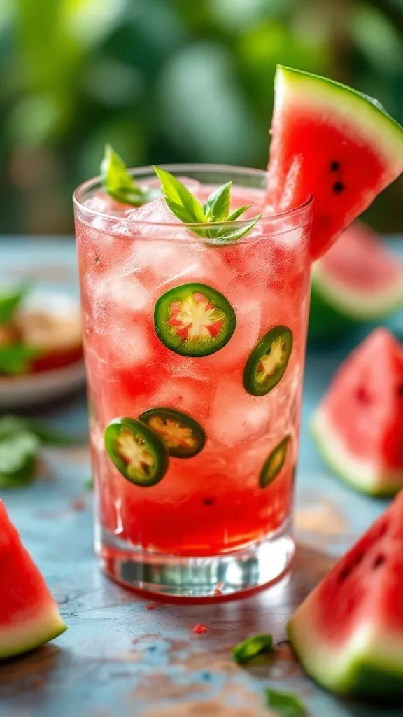 Looking for a refreshing drink with a little kick to spice up your warm-weather hangouts? The Spicy Watermelon Vodka Cooler brings together the natural sweetness of fresh watermelon, the tang of lime, and a hint of jalapeño heat—all balanced by smooth vodka. It's perfect for those afternoons when you're catching up with friends!