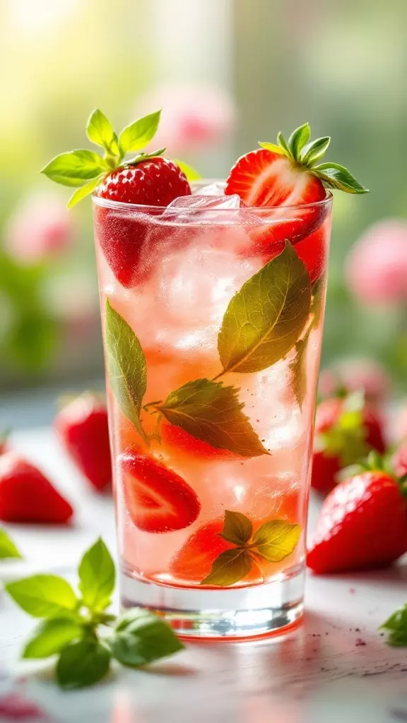 The Strawberry Basil Smash is a refreshing twist on classic cocktails. This drink combines sweet strawberries and fragrant basil, making it perfect for warm days. Just muddle the ingredients, add some ice, and enjoy a sip of summer!