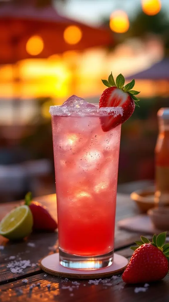 The Strawberry Margarita is a fun twist on the classic drink. With fresh strawberries and a tangy lime kick, it’s perfect for sunny days. Sip on this pink delight to feel flirty and refreshed!