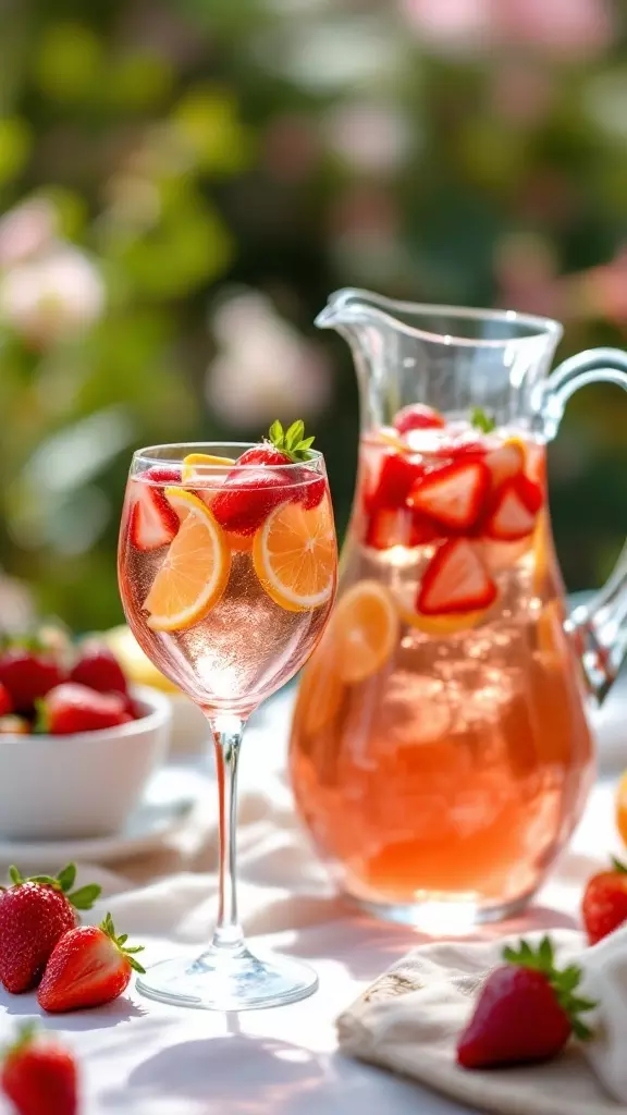 Strawberry Rosé Sangria is a refreshing drink perfect for sunny days. Mix rosé wine with fresh strawberries and citrus slices for a fruity twist. It’s a simple and fun way to enjoy a taste of summer with friends!