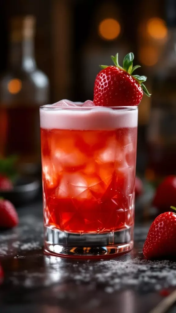 The Strawberry Whiskey Sour is a fun twist on the classic cocktail. Fresh strawberries add a sweet touch that pairs perfectly with the tangy notes of whiskey. Serve it over ice, and enjoy a refreshing sip anytime!