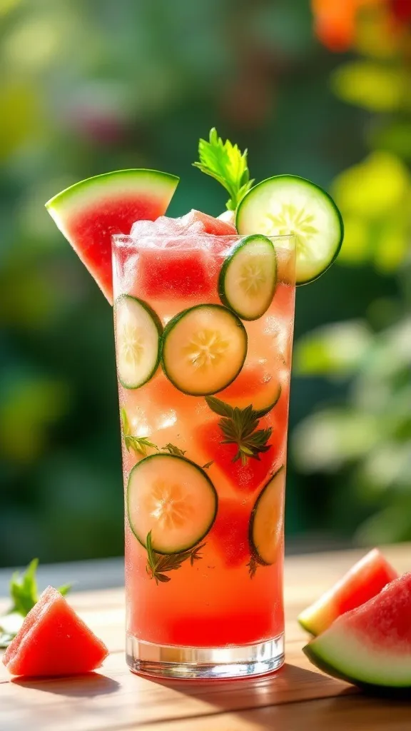 The Watermelon Cucumber Vodka Smash is a refreshing drink perfect for warm days. It combines juicy watermelon and crisp cucumber for a cool twist. Just mix it up with some vodka, and you’re set for a chill time!
