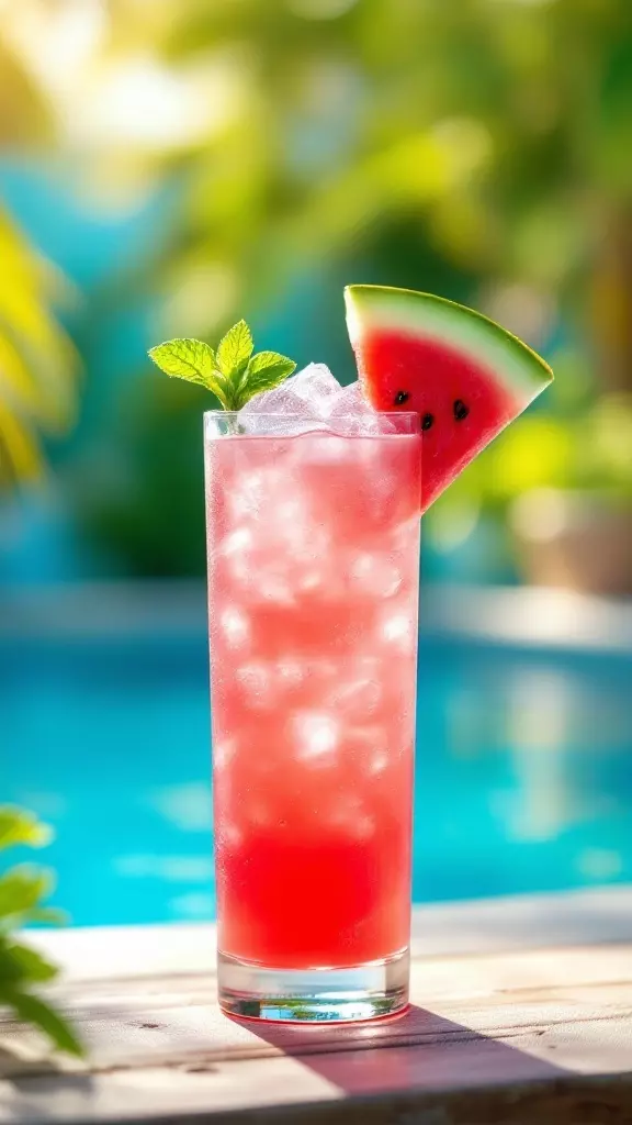 The Watermelon Vodka Cooler is a refreshing treat for warm days. This drink combines juicy watermelon with smooth vodka, making it perfect for any summer gathering. Garnish it with a slice of watermelon and mint for extra flair!